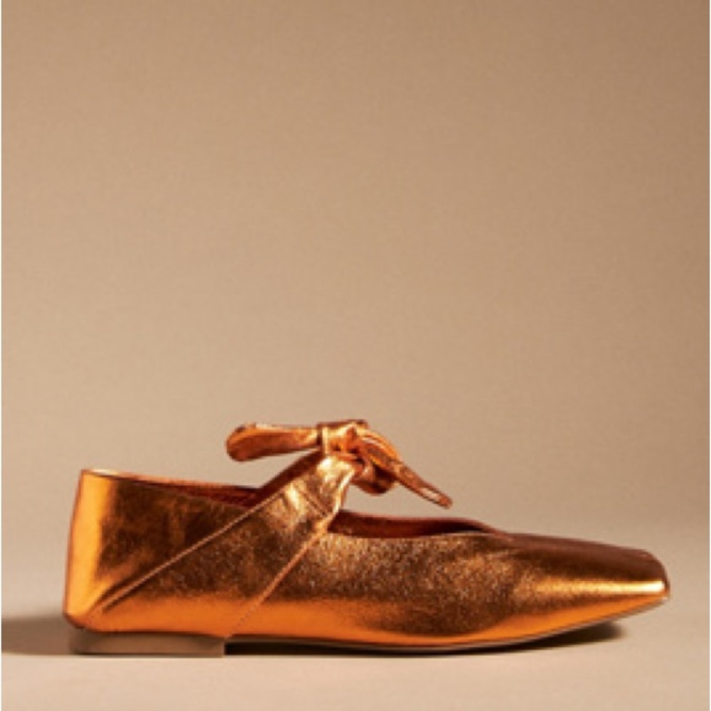 NWOT Anthropologie Metallic Copper Gold Women's Flats